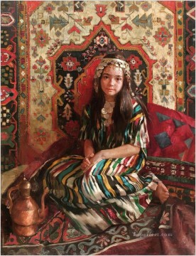 Women Painting - Pretty Little Girl NM Tajikistan 03 Impressionist